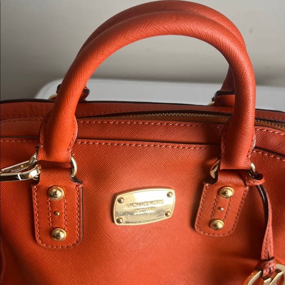 Michael Kors saffiano orange leather satchel + crossbody - Picture 8 of 14